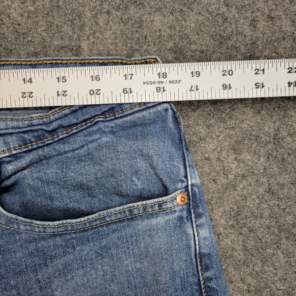 Levis 505 Jeans Mens 36x32 Blue Denim Boho Streetwear Grunge Festival Red Tab - Picture 8 of 14